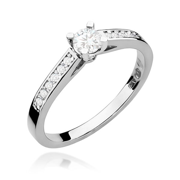 Pierścionek Diament 0,30ct białe złoto 375