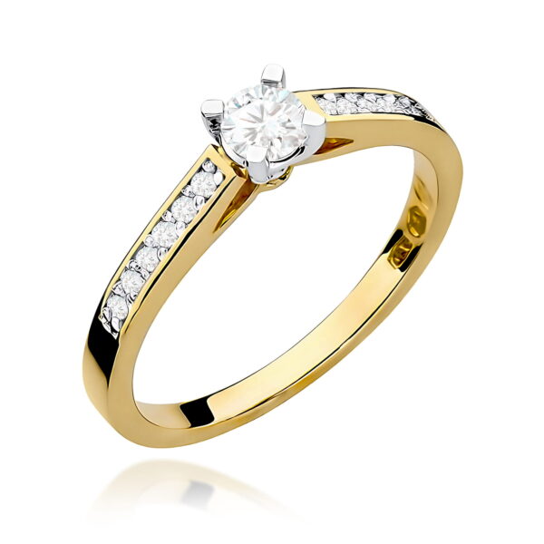 Pierścionek Diament 0,30ct żółte złoto 375