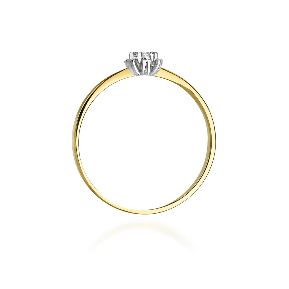 Pierścionek Diament 0,10ct żółte złoto - obrazek 3