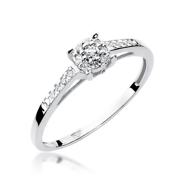 Pierścionek Diament 0,04ct białe złoto