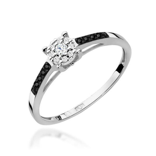 Pierścionek Diament 0,04ct białe złoto 375