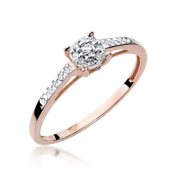 Pierścionek Diament 0,04ct różowe złoto