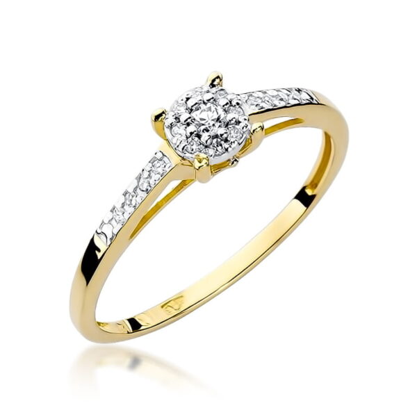 Pierścionek Diament 0,04ct żółte złoto