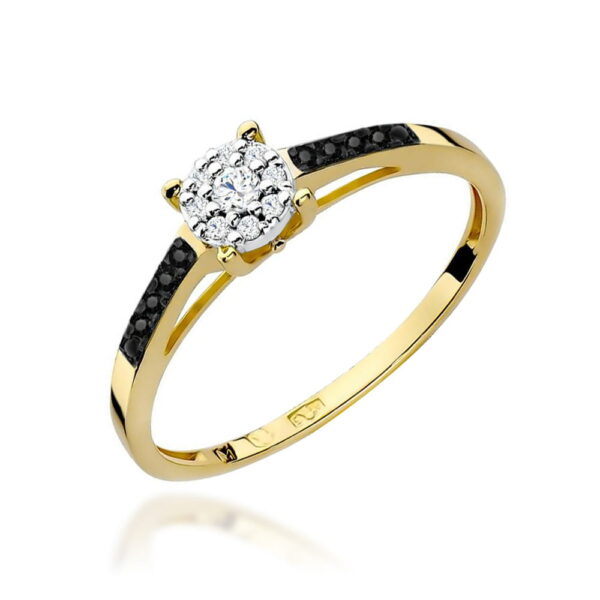 Pierścionek Diament 0,04ct żółte złoto 375