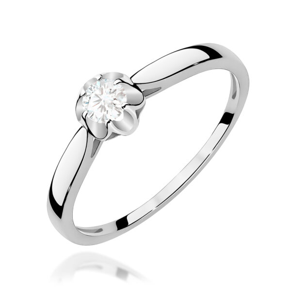 Pierścionek Diament 0,15ct białe złoto
