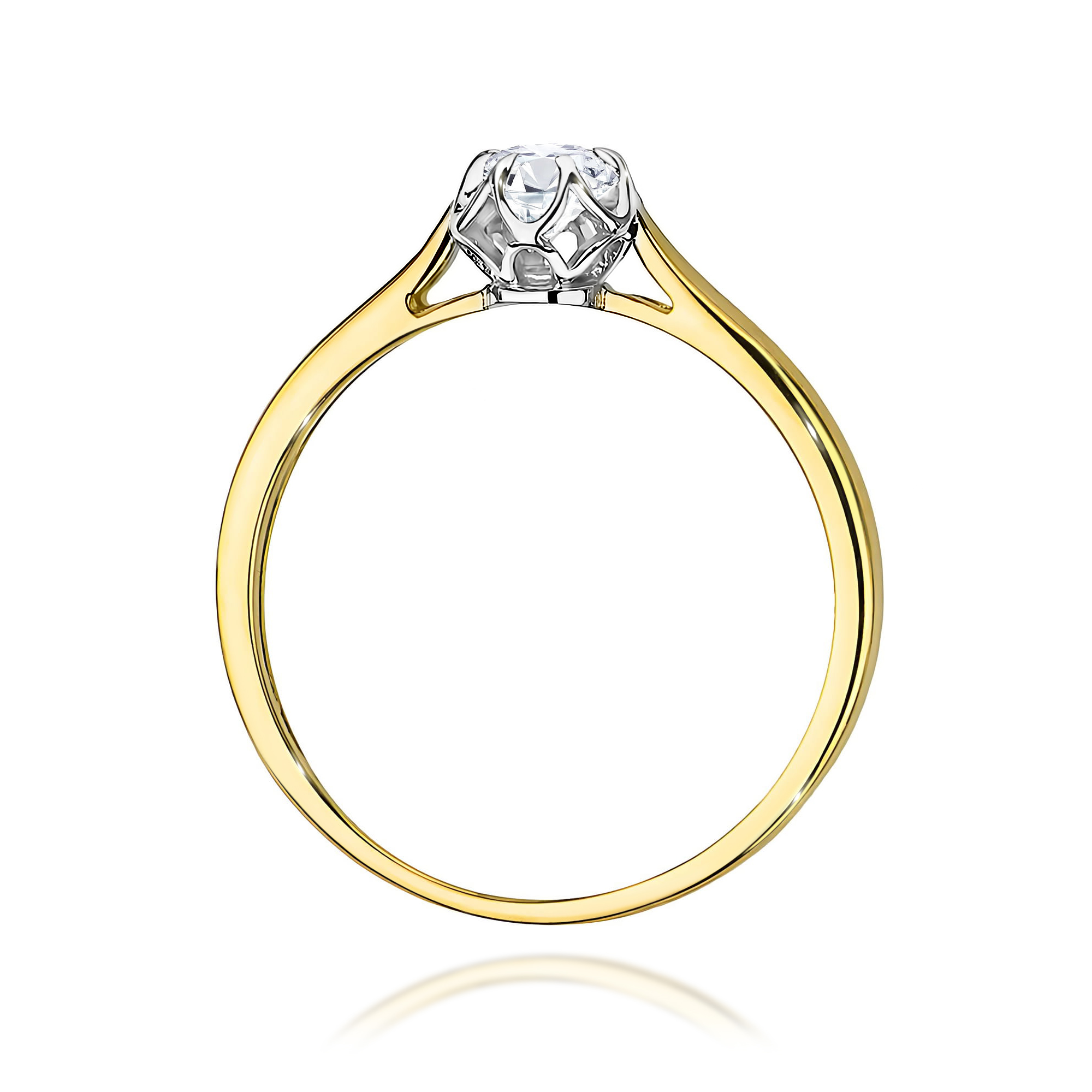 Pierścionek Diament 0,15ct żółte złoto - obrazek 3