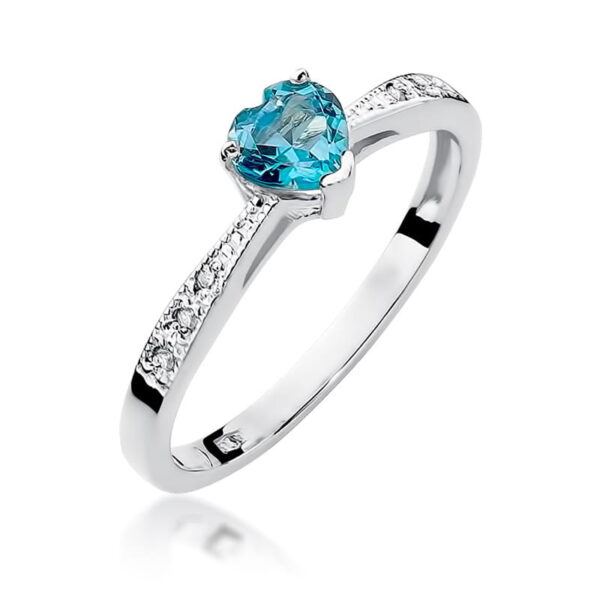 Pierścionek Topaz Swiss 0,50ct białe złoto 375