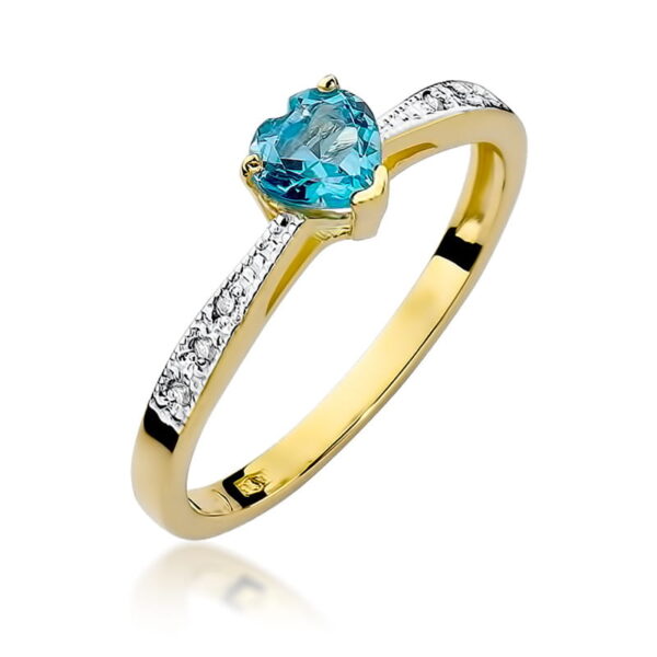 Pierścionek Topaz Swiss 0,50ct żółte złoto 375