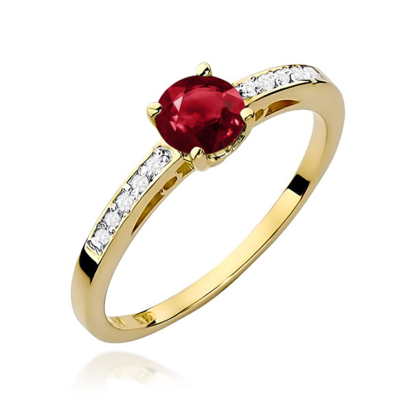 Pierścionek Granat 0,60ct żółte złoto 375