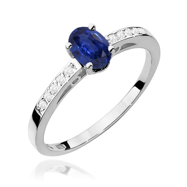 Pierścionek Szafir 0,70ct białe złoto