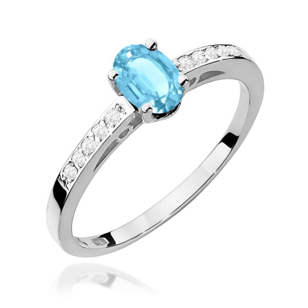 Pierścionek Topaz Swiss 0,50ct białe złoto