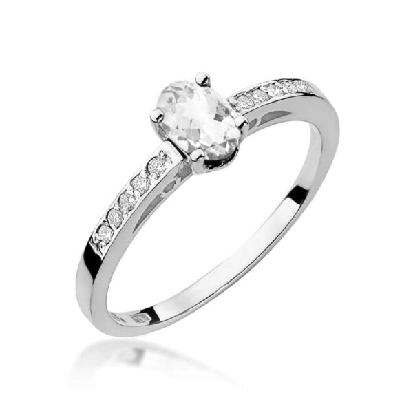 Pierścionek Biały Szafir 0,50ct białe złoto 375