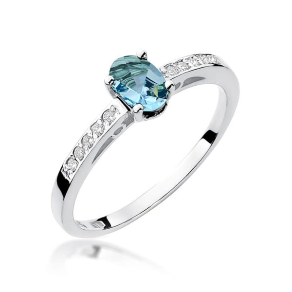 Pierścionek Topaz Swiss 0,50ct białe złoto 375