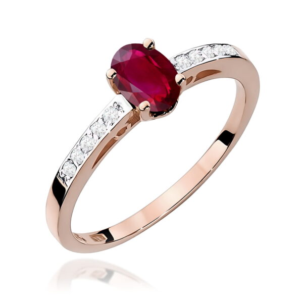 Pierścionek Rubin 0,60ct różowe złoto