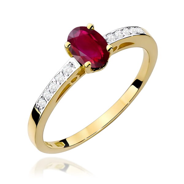 Pierścionek Rubin 0,60ct żółte złoto