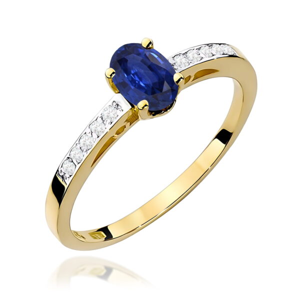 Pierścionek Szafir 0,70ct żółte złoto