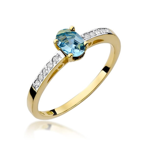 Pierścionek Topaz Swiss 0,50ct żółte złoto 375