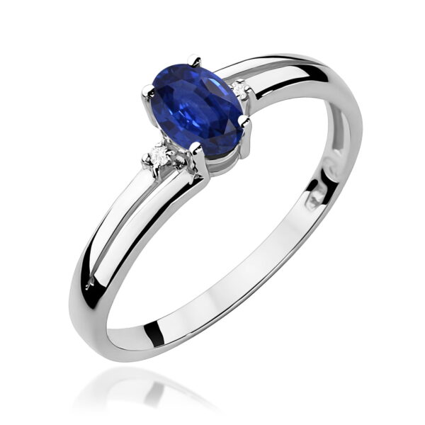 Pierścionek Szafir 0,70ct białe złoto