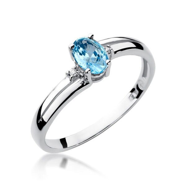 Pierścionek Topaz Swiss 0,50ct białe złoto 375