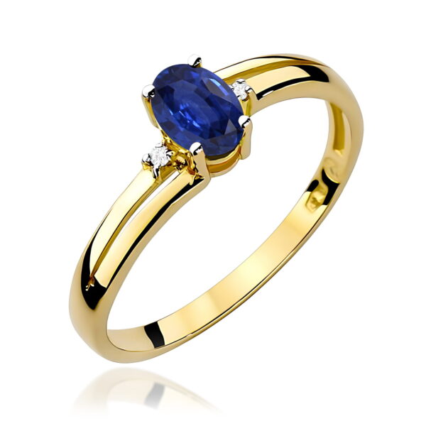 Pierścionek Szafir 0,70ct żółte złoto