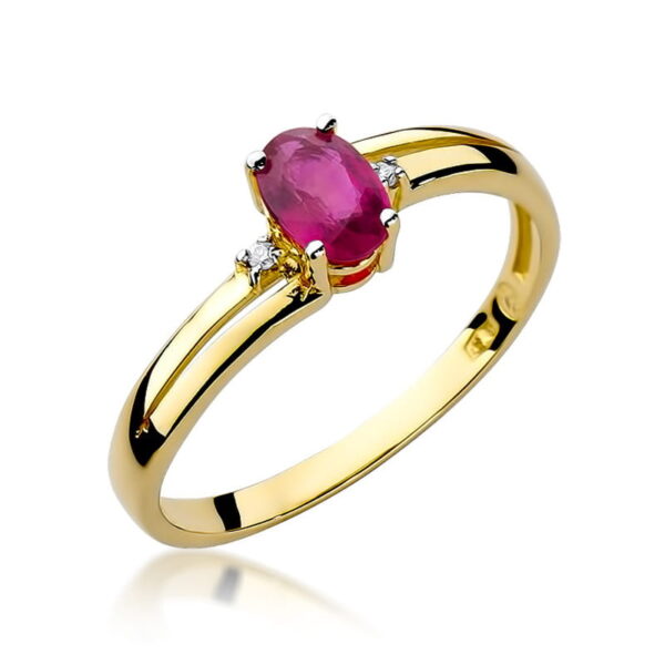 Pierścionek Rubin 0,60ct żółte złoto 375