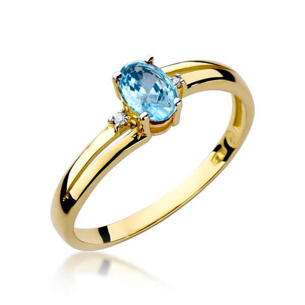 Pierścionek Topaz Swiss 0,50ct żółte złoto 375