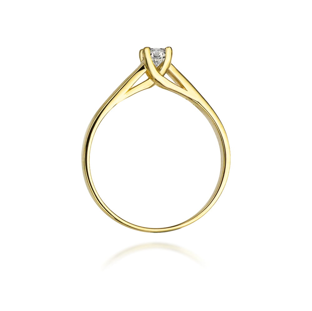 Pierścionek Diament 0,10ct żółte złoto - obrazek 3