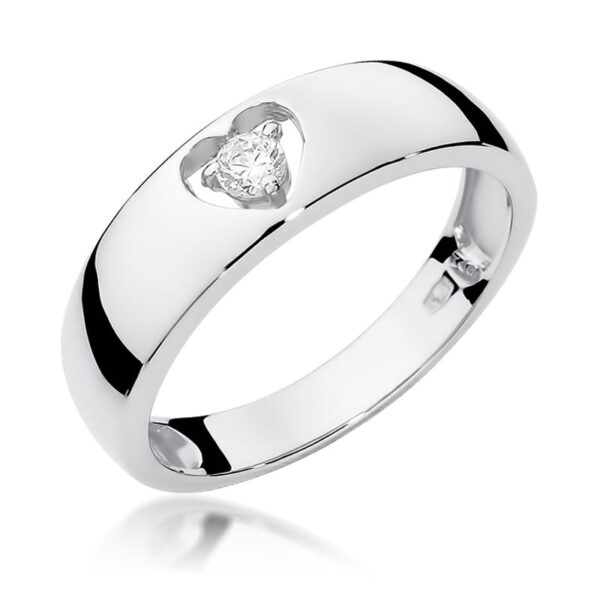 Pierścionek Diament 0,10ct białe złoto