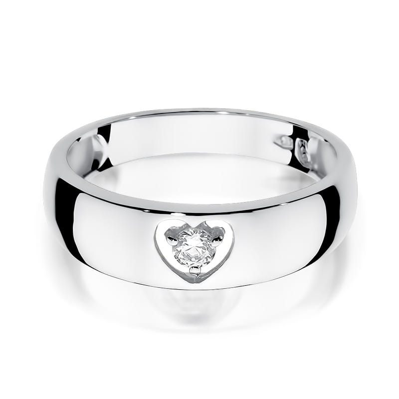 Pierścionek Diament 0,10ct białe złoto - obrazek 2