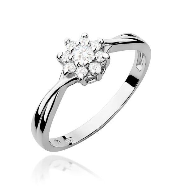 Pierścionek Diament 0,10ct białe złoto