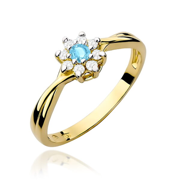 Pierścionek Topaz Swiss 0,15ct żółte złoto