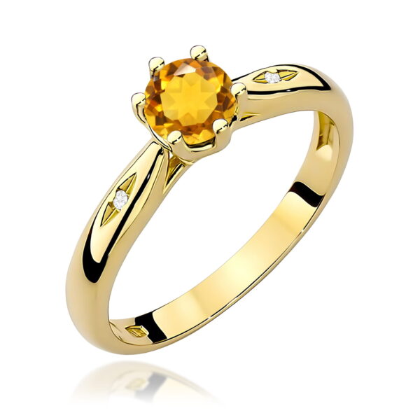 Pierścionek Cytryn 0,50ct żółte złoto