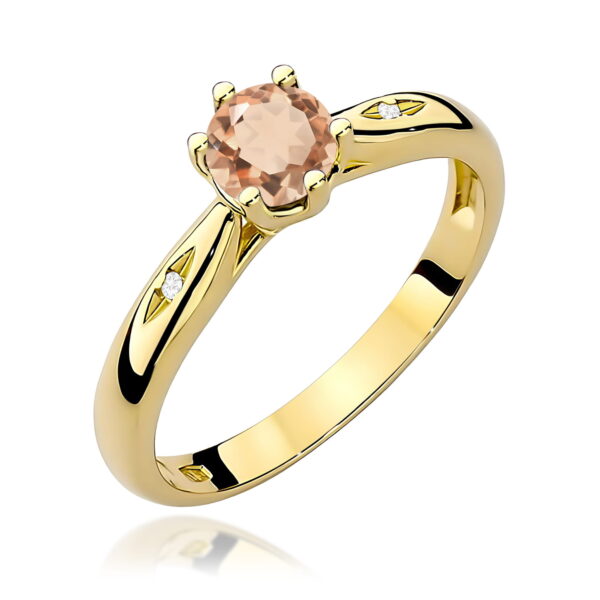 Pierścionek Morganit 0,40ct żółte złoto