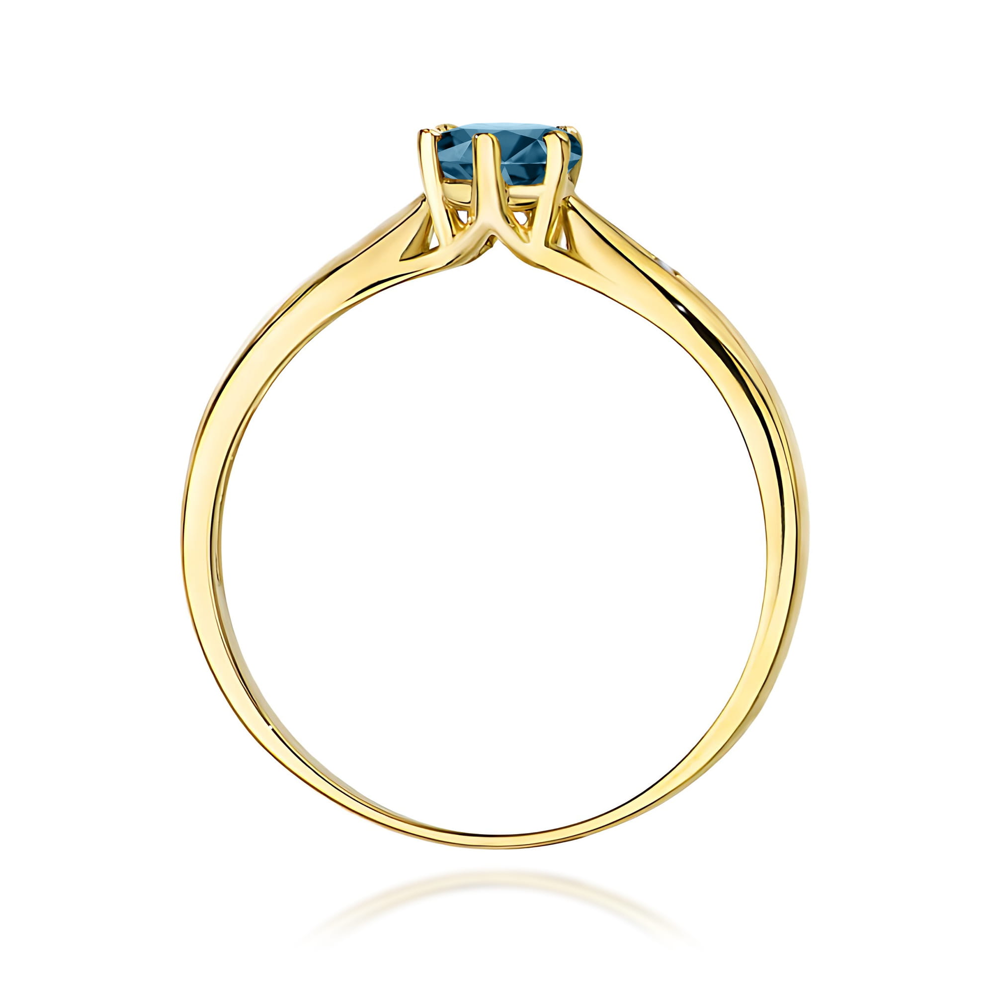 Pierścionek Topaz London Blue 0,50ct żółte złoto - obrazek 3