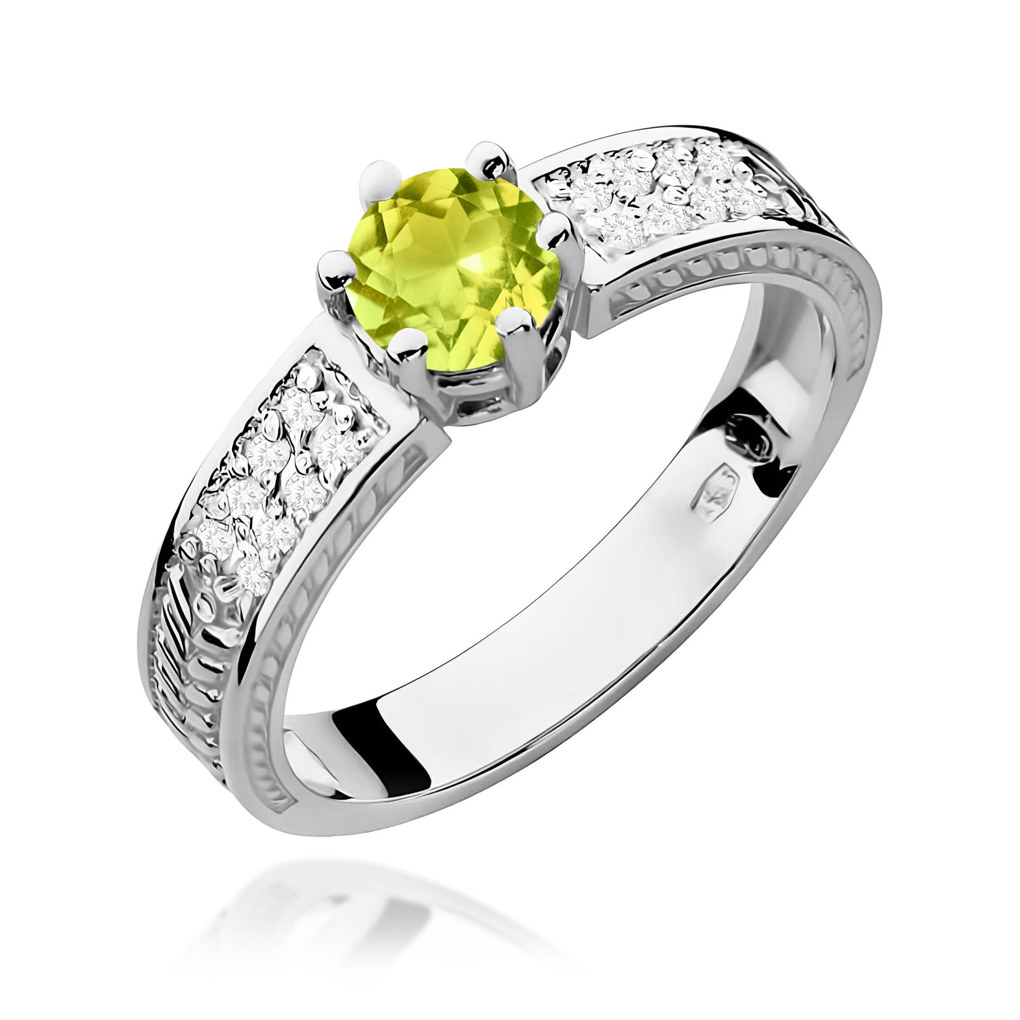 Pierścionek Oliwin 0,60ct białe złoto 375