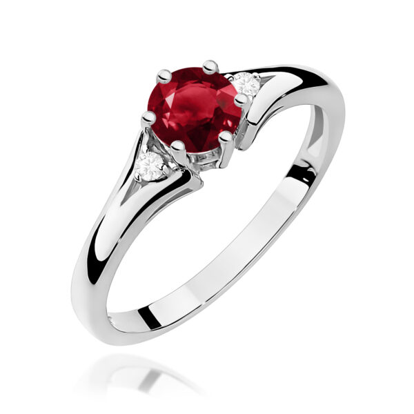Pierścionek Granat 0,60ct białe złoto