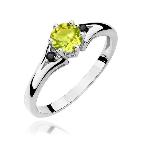 Pierścionek Oliwin 0,60ct białe złoto z czarnymi diamentami