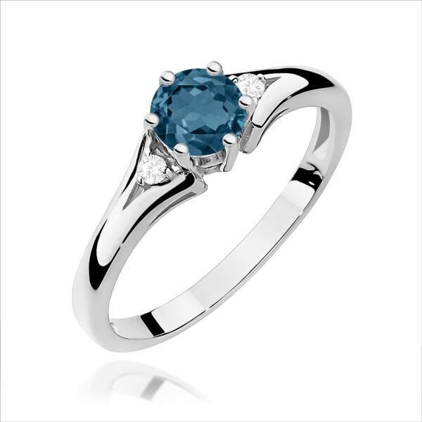 Pierścionek Topaz London Blue 0,50ct białe złoto