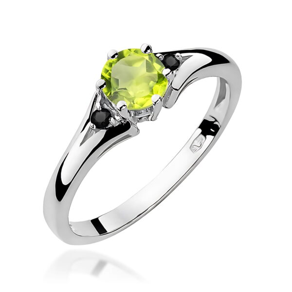 Pierścionek Oliwin 0,60ct białe złoto 375 z czarnymi diamentami