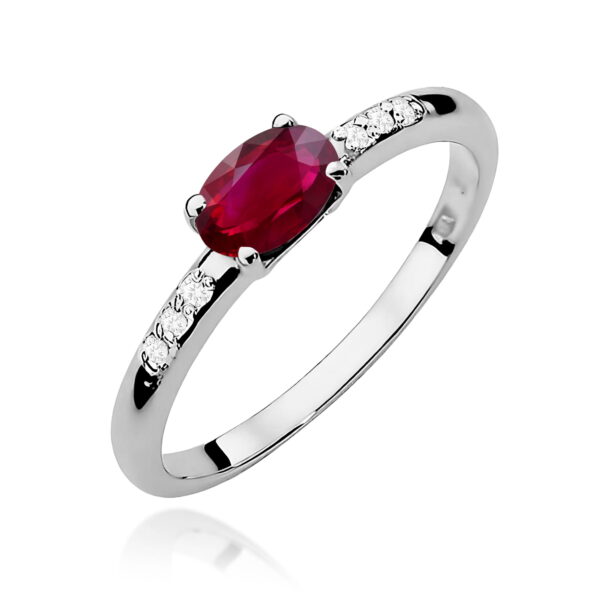 Pierścionek Rubin 0,60ct białe złoto