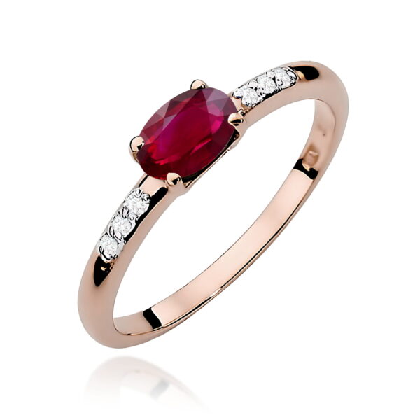 Pierścionek Rubin 0,60ct różowe złoto