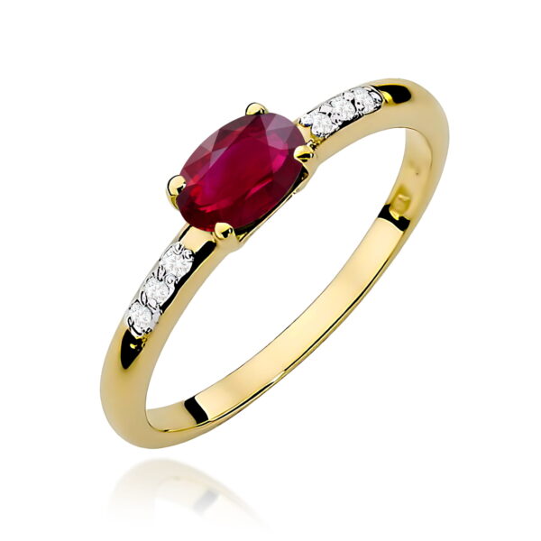 Pierścionek Rubin 0,60ct żółte złoto