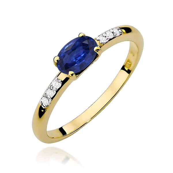 Pierścionek Szafir 0,70ct żółte złoto