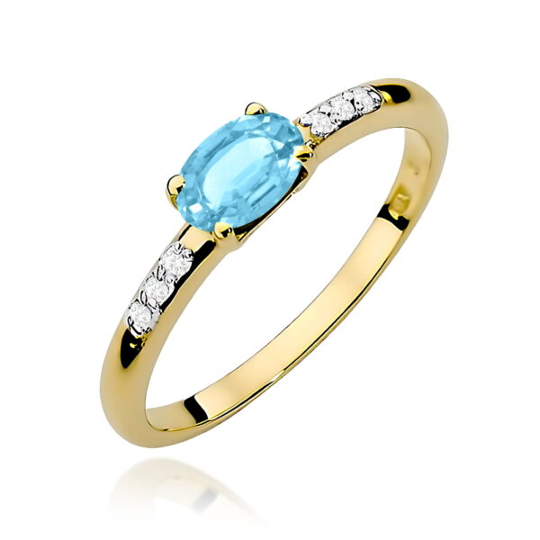 Pierścionek Topaz Swiss 0,50ct żółte złoto 375