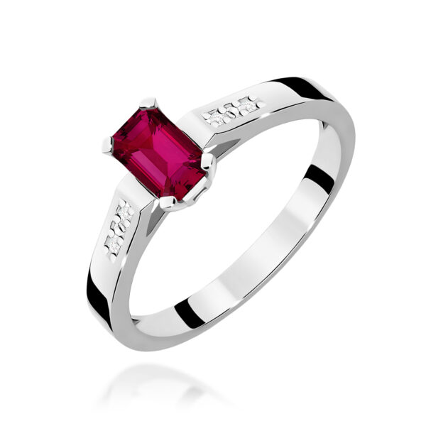 Pierścionek Rubin 0,80ct białe złoto