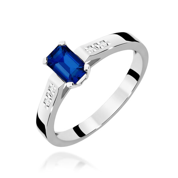 Pierścionek Szafir 0,60ct białe złoto