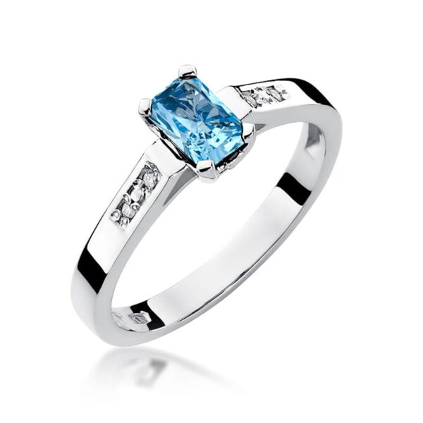 Pierścionek Topaz Swiss 0,65ct białe złoto 375