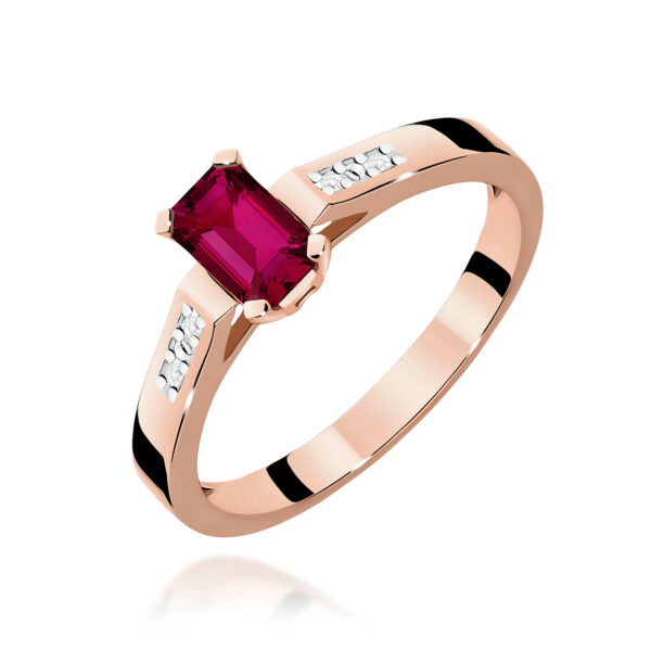 Pierścionek Rubin 0,80ct różowe złoto