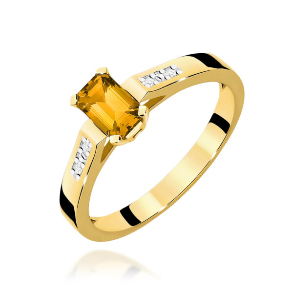 Pierścionek Cytryn 0,60ct żółte złoto