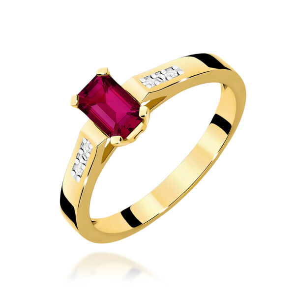 Pierścionek Rubin 0,80ct żółte złoto